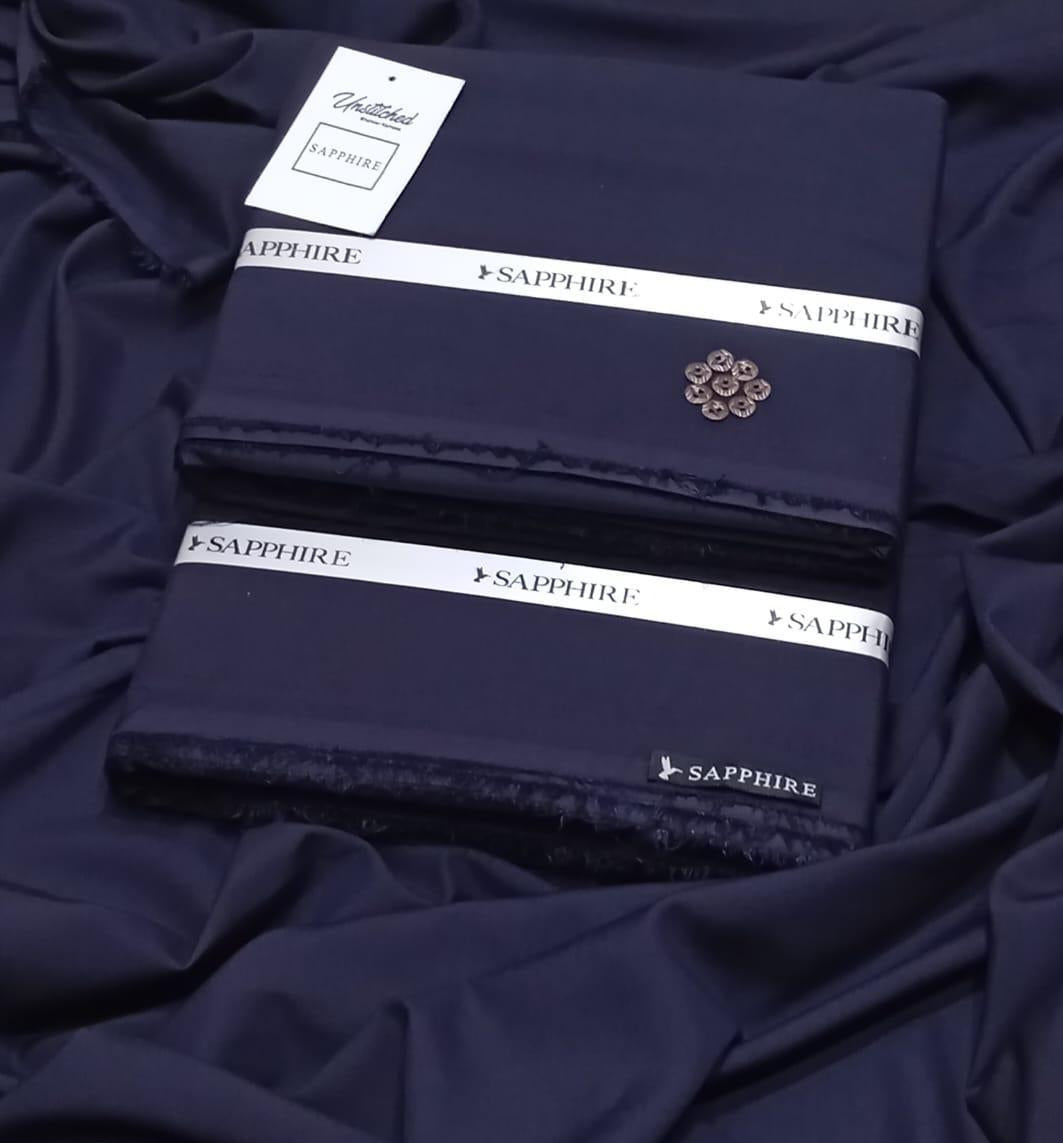 Sapphire Unstitched Men Suit - Blue