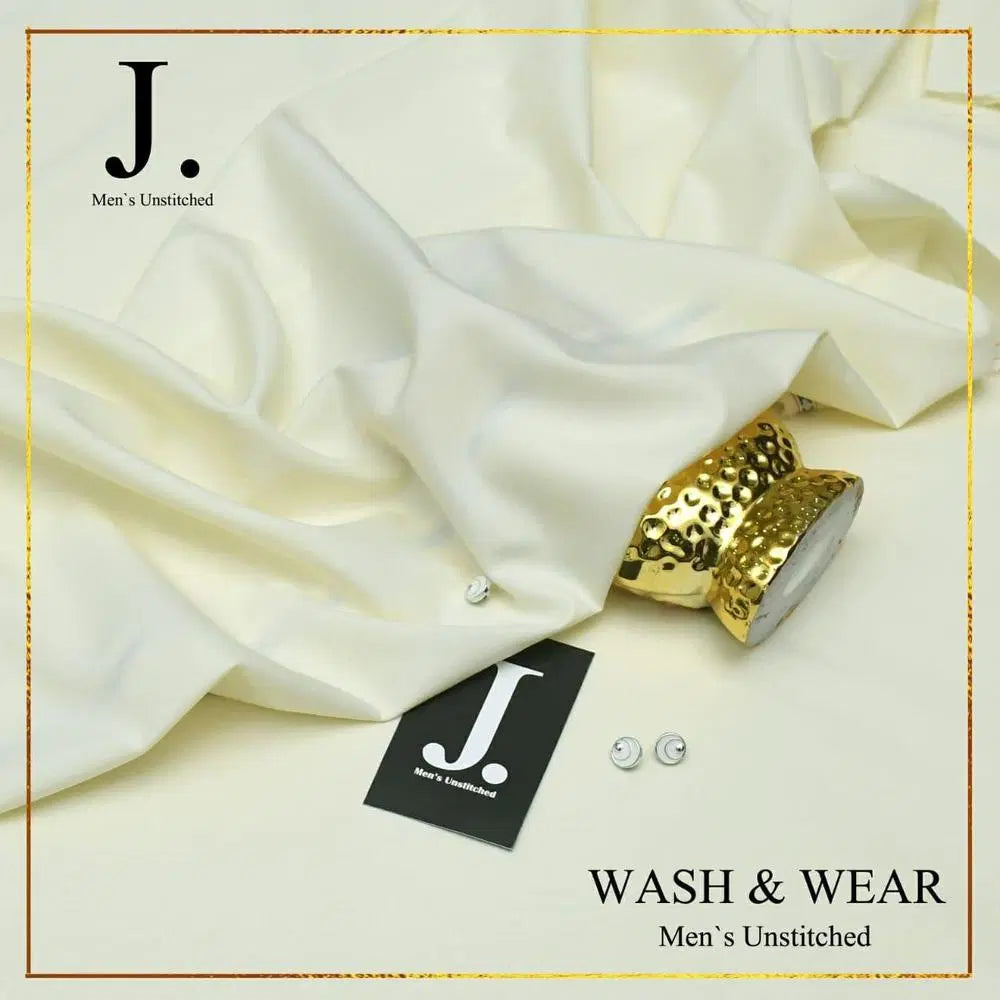 J. Unstitched Men Suit - Off-white