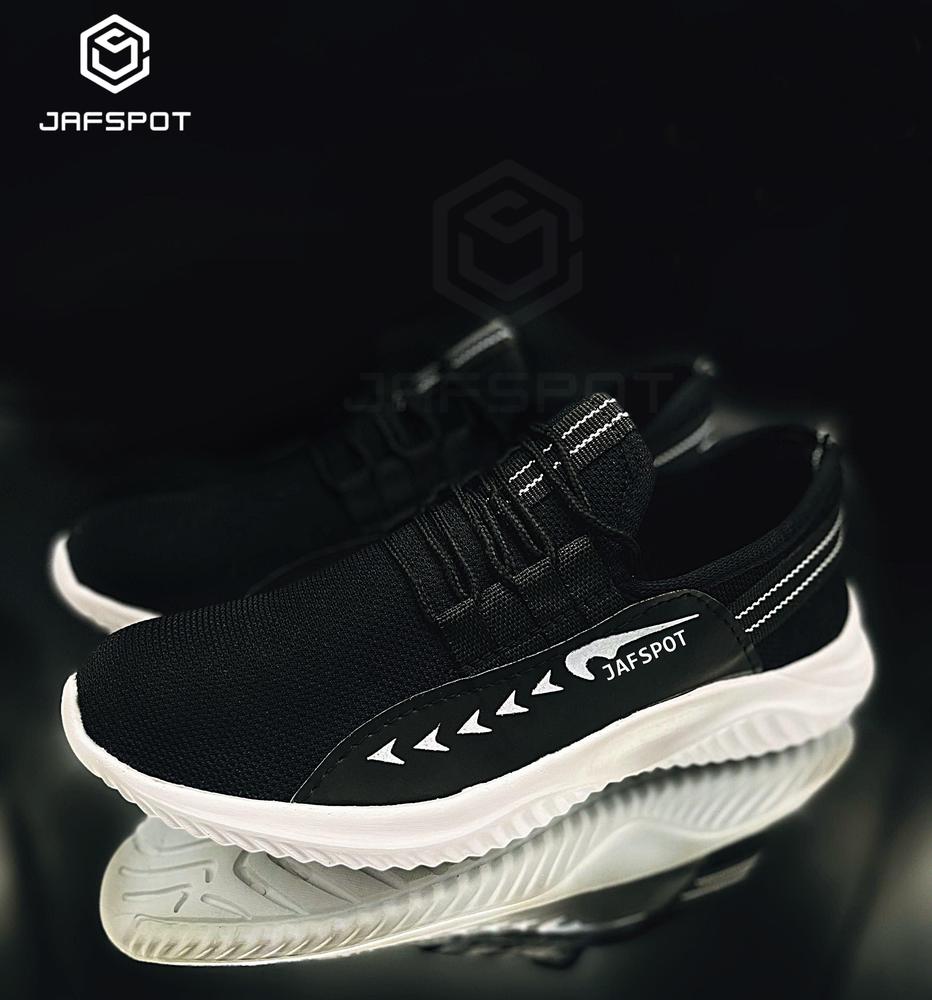 JafSpot Men's Fashion Tennis White Shoes -JF016, Black