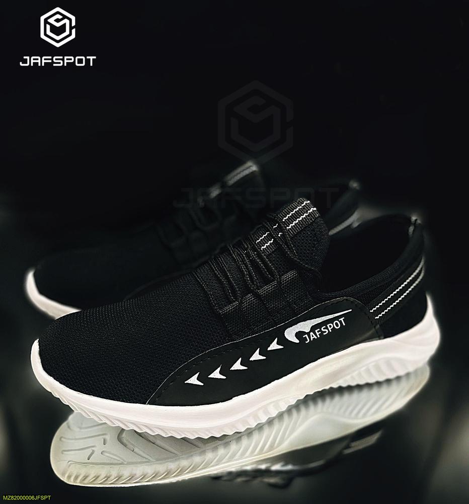 JafSpot Men's Fashion Tennis White Shoes -JF016, Black