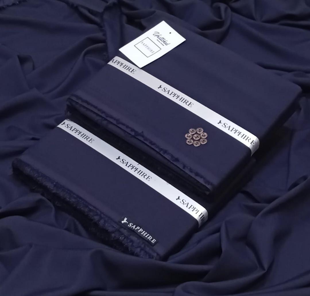 Sapphire Unstitched Men Suit - Blue